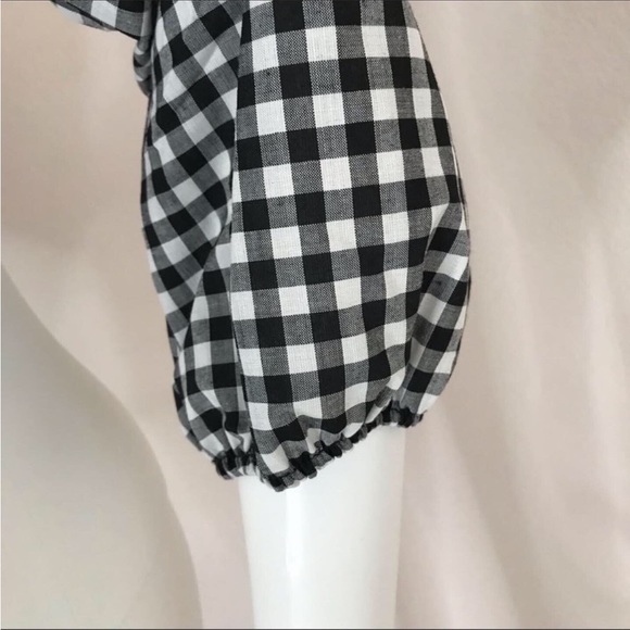 Bcbgeneration Gingham M Crop Top black white top - Picture 14 of 16